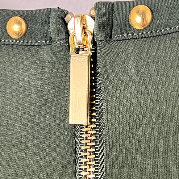 EUC CARMEN MARC VALVO Studded Green Dress Size Large - Picture 10 of 11